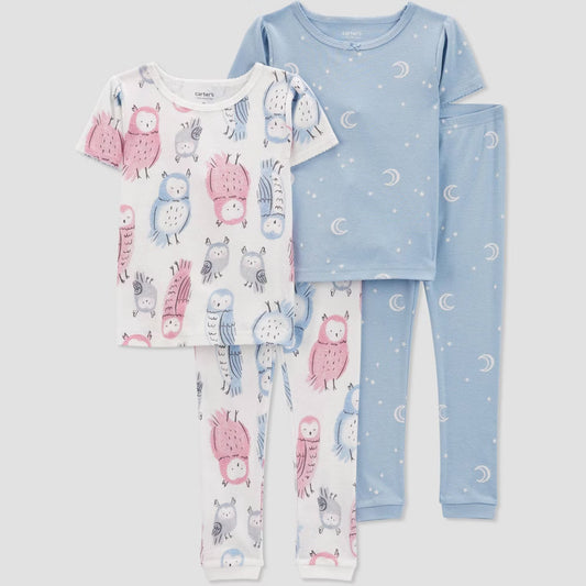 Conjunto de pijama de 4 piezas para niña Carter's – Búho