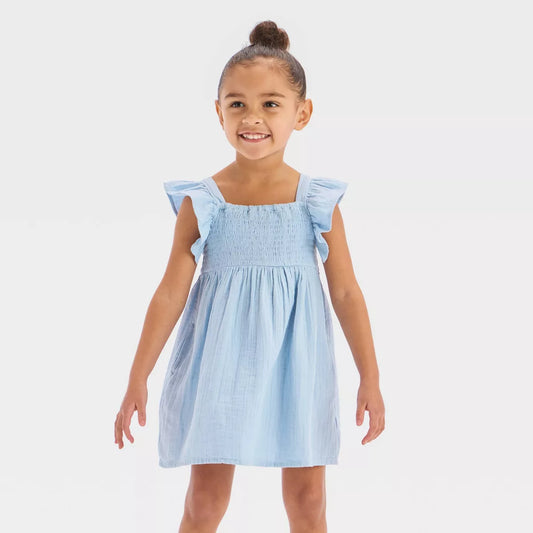 Vestido de gasa fruncida para niña - Cat & Jack™ Azul claro
