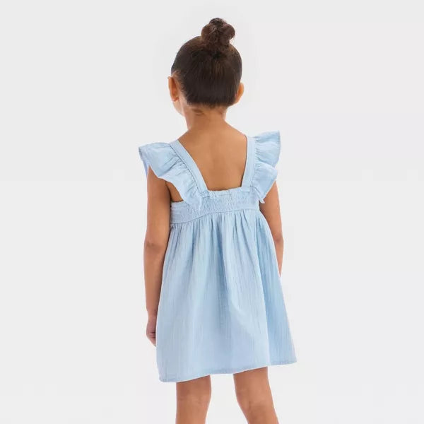 Vestido de gasa fruncida para niña - Cat & Jack™ Azul claro