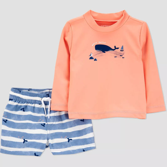 Traje de baño carter´s niño 2 piezas ballena