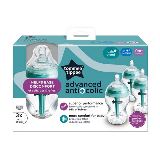 Tommee Tippee Biberones anticólicos avanzados de 9 onzas 3pack