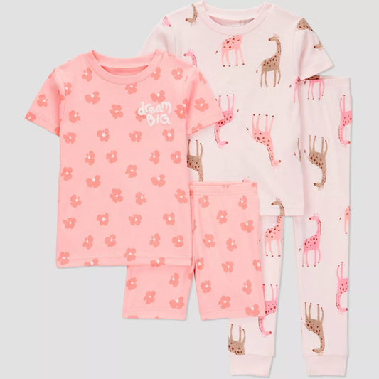 Conjunto de pijama de 4 piezas para niña Carter's - Jirafa
