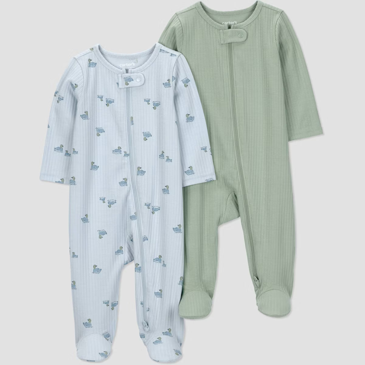 Conjunto de 2 Pijamas Carter's - Patos, azul y verde
