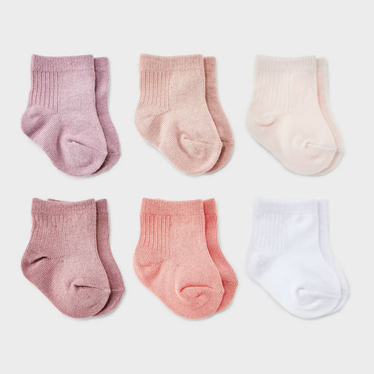 Calcetines para bebé niña (paquete de 6) - Cloud Island Rosado