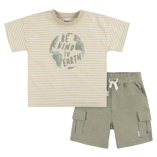 Conjunto de camiseta y Short Gerber para niño, 2 piezas
