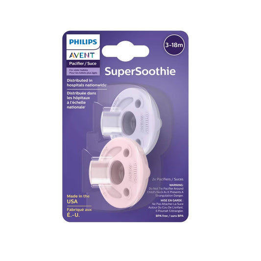 Chupete Philips Avent Soothie 3-18 meses, Lilac/Pastel Pink, 2 Pack,