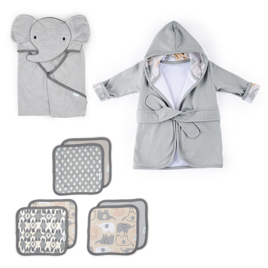 Gift Set de baño Ingenuity, Gris Elefante