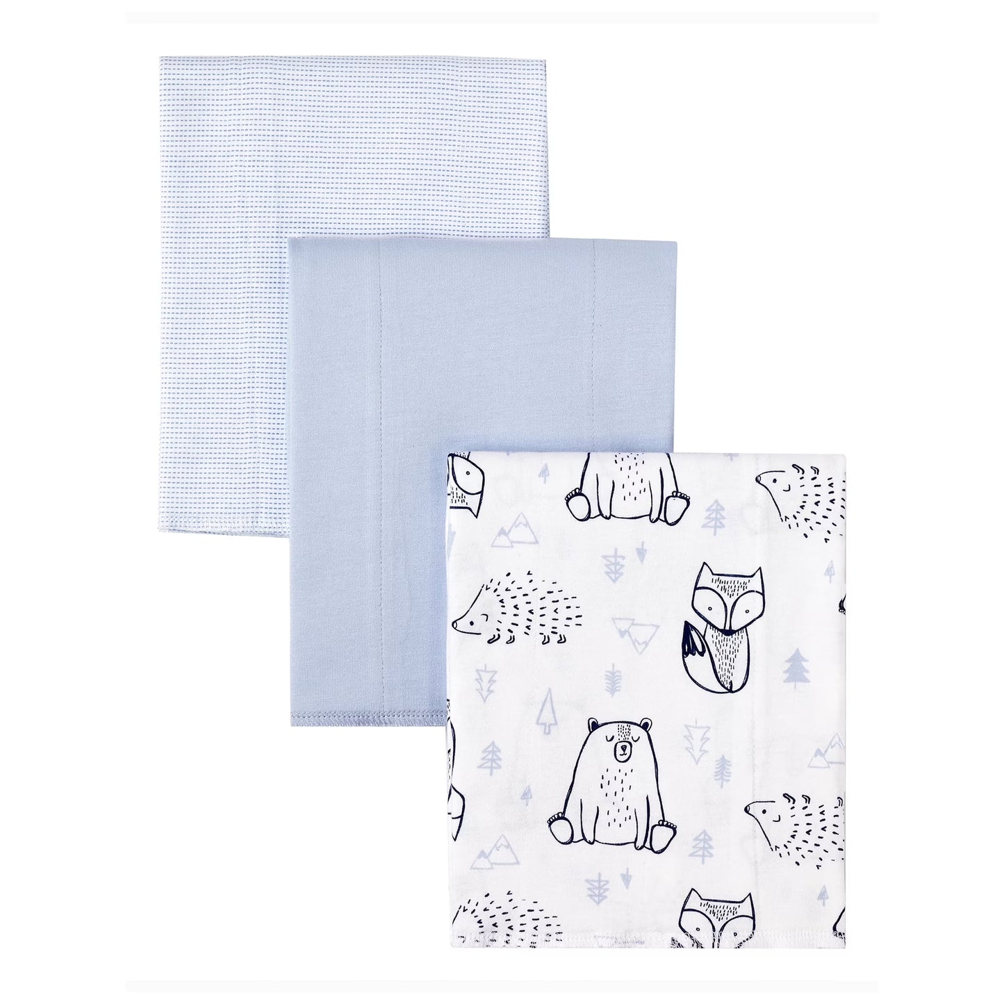 Paños para eructo Little Star 100 % algodón (paquete de 3) Azul