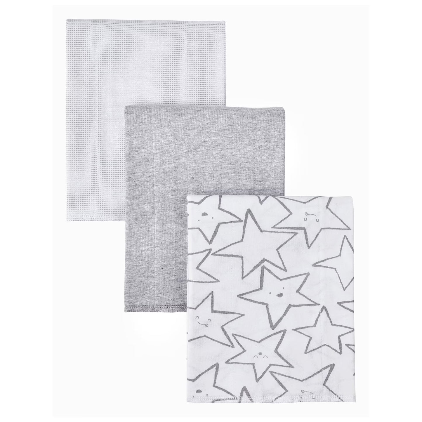 Paños para eructo Little Star 100 % algodón (paquete de 3) Gris