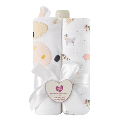 Toalla con capucha de vaca Parent's Choice de 76 x 76 cm, paquete de 2