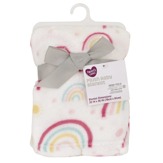 Colcha de Felpa para Bebé con Estampado Arcoiris