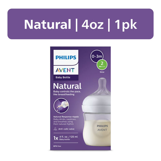 Biberón Philips Avent Natural, 4 oz, transparente