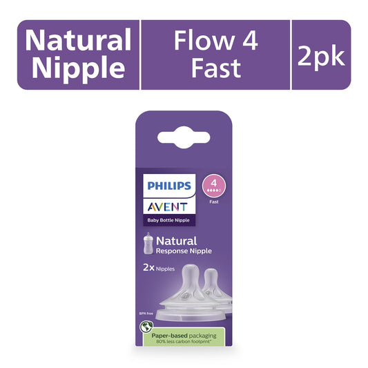 Mamaderas Philips Avent Natural Response, flujo rápido (Flujo 4), paquete de 2