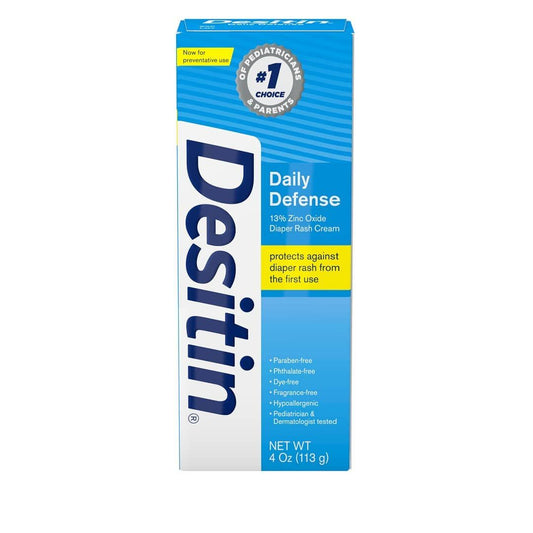 Crema Desitin Daily Defense para la dermatitis del pañal del bebé con óxido de zinc - 4OZ