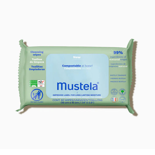 MUSTELA Toallitas limpiadoras | Suaves, compostables y naturales