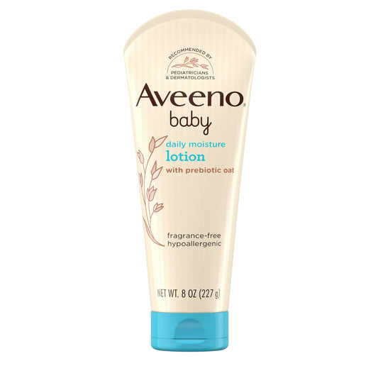 Aveeno Baby Loción corporal hidratante diaria para bebés y niños pequeños con avena nutritiva, 8 fl oz