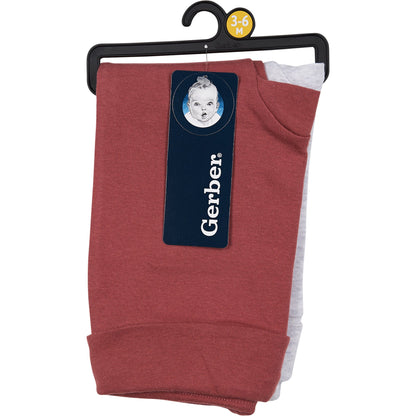 Gerber Pantalón Bebé, Paquete de 2, rosado oscuro y gris