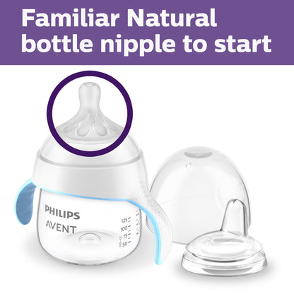 Vaso de aprendizaje Philips Avent Natural Trainer con tetina Natural Response, 5 oz