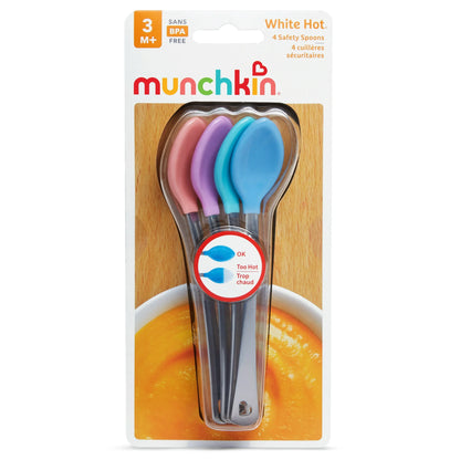 Cucharas de seguridad para bebés Munchkin White Hot, multicolor, unisex, paquete de 4