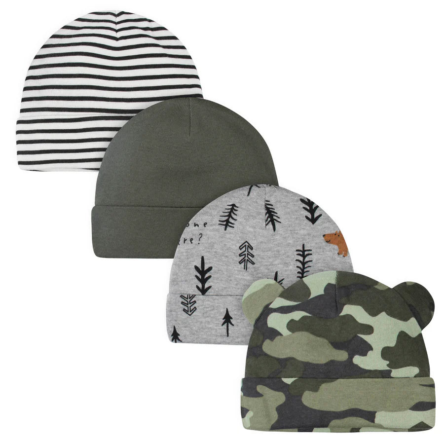 Gorro básico para bebé niño Gerber (paquete de 4) - Verde