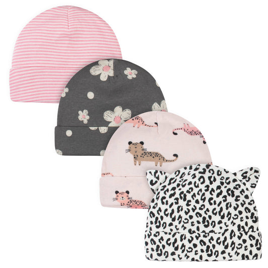 Gorro para bebé niña Gerber (paquete de 4)