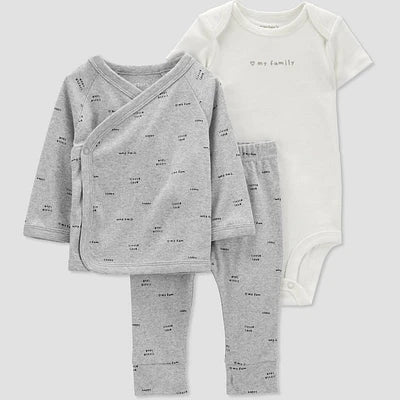 Conjunto de 3 piezas "Llévame a casa" de Carters para bebé Unisex
