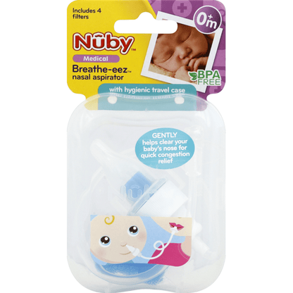 Aspirador nasal infantil Breathe-EEZ de Nuby con estuche de viaje