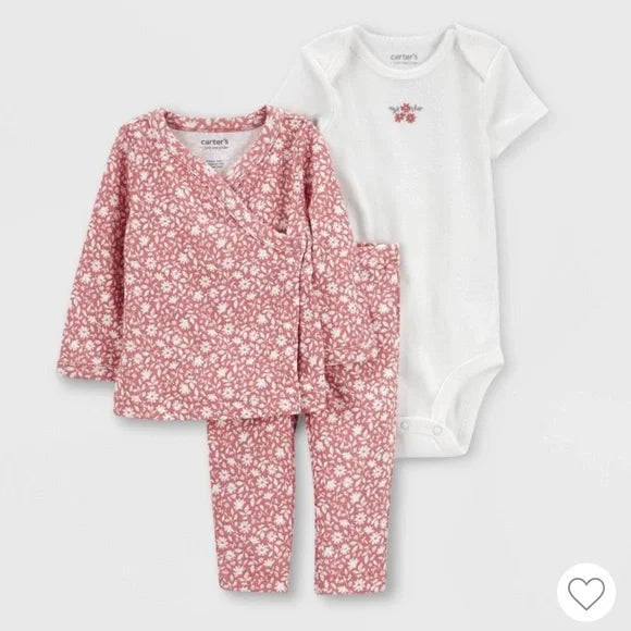 Conjunto de 3 piezas Carter's para bebé niña