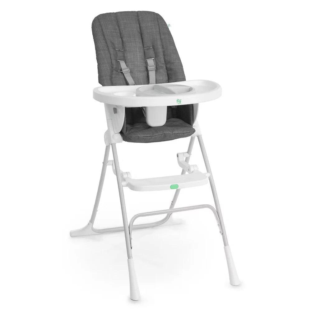 Silla alta plegable con plato incluido. unisex, color Gris