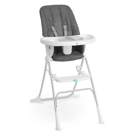 Silla alta plegable con plato incluido. unisex, color Gris